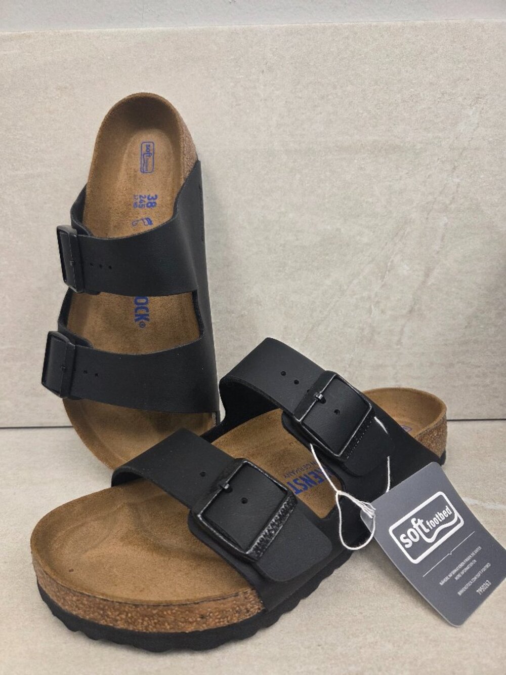 Birkenstock Arizona Leather Natural Cork Soft Foot Bed NEW EU 38 EU 42 UNISEX